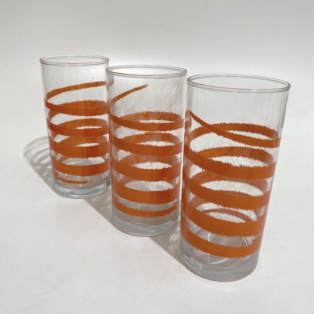 GLASSWARE, Tumbler - Orange Spiral